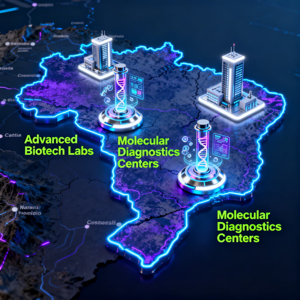 Representação de laboratório de biotecnologia em expansão